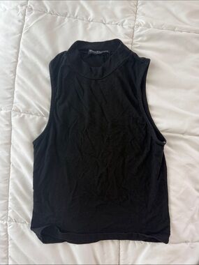 Brandy Melville Black Sleeveless Mock Neck Tank